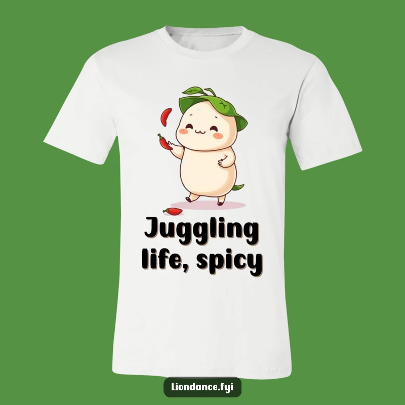Funny Dumpling Juggling T-Shirt - Spicy Moves & Hilarious Character Design