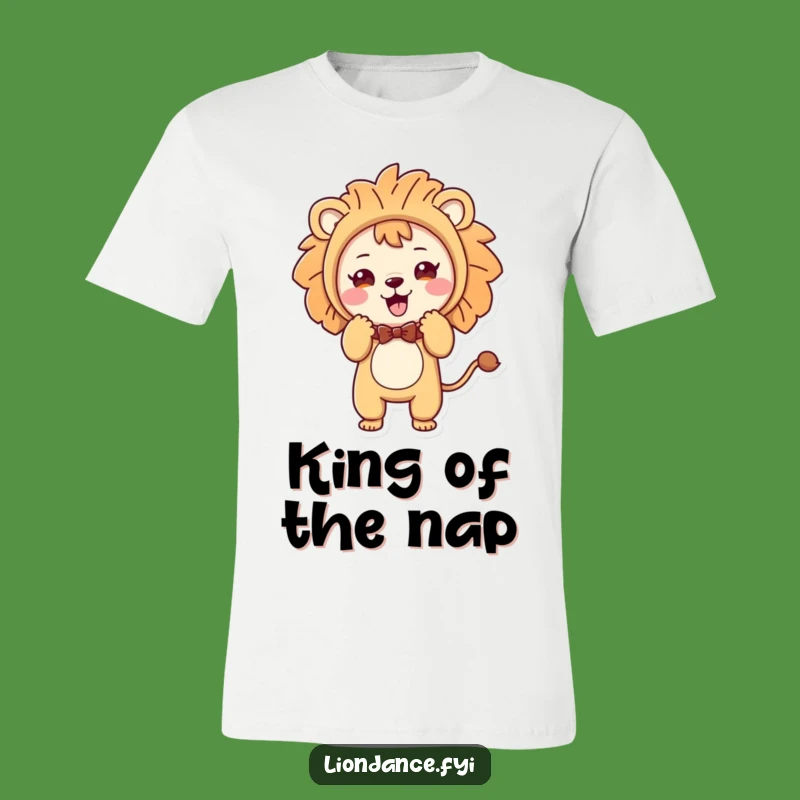 Funny Lion Costume T-Shirt: Cute Character Bowing Playfully, Ideal Funny Gift for Humor Enthusiasts