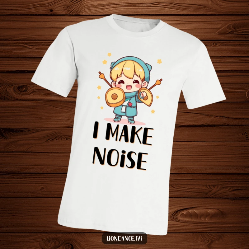 Funny T-Shirt: A character grinning widely while clashing cymbals, embodying happiness and a love for making joyful noise. Great for performers and fans.