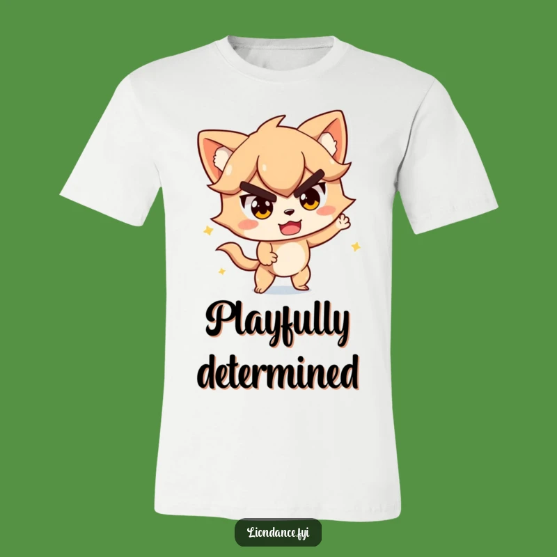 Funny Mid-Action Character T-Shirt - Playful Determination Style