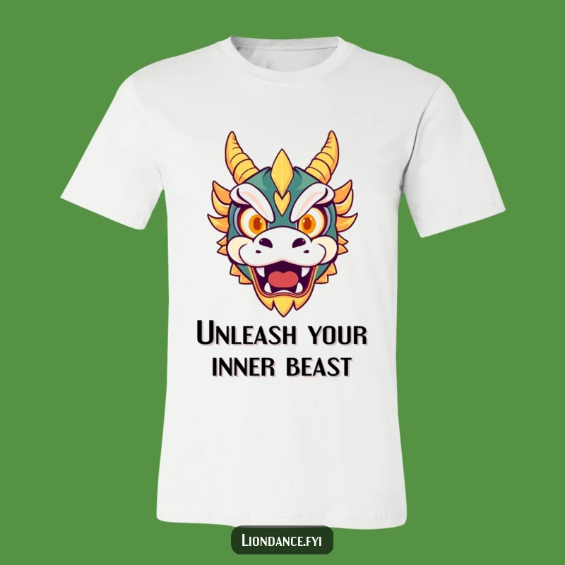 Funny Dragon Mask T-Shirt: Roaring Eyes Design, Your Fierce and Hilarious Style