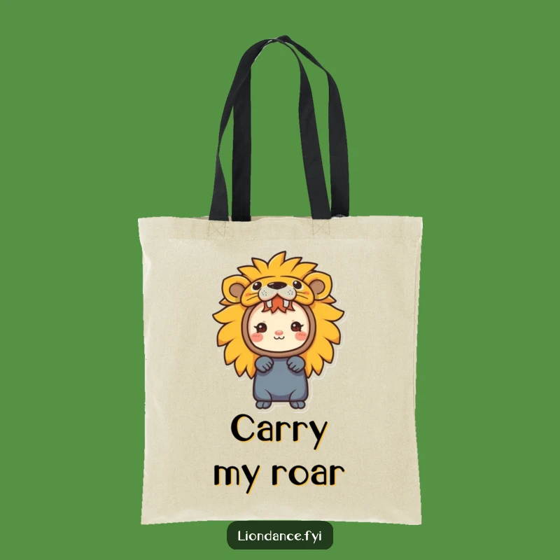 Funny Tote Bag with a Lion Costume Peek-a-Boo Character a Playful Carryall