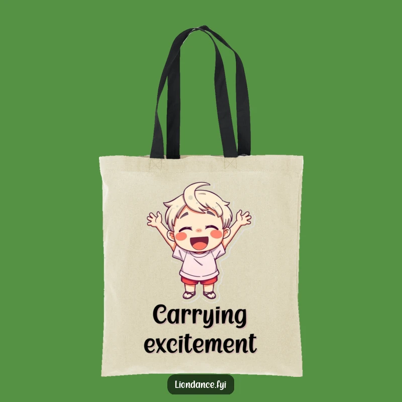 Funny Child Cheering Tote Bag: Carry Your Enthusiasm Everywhere