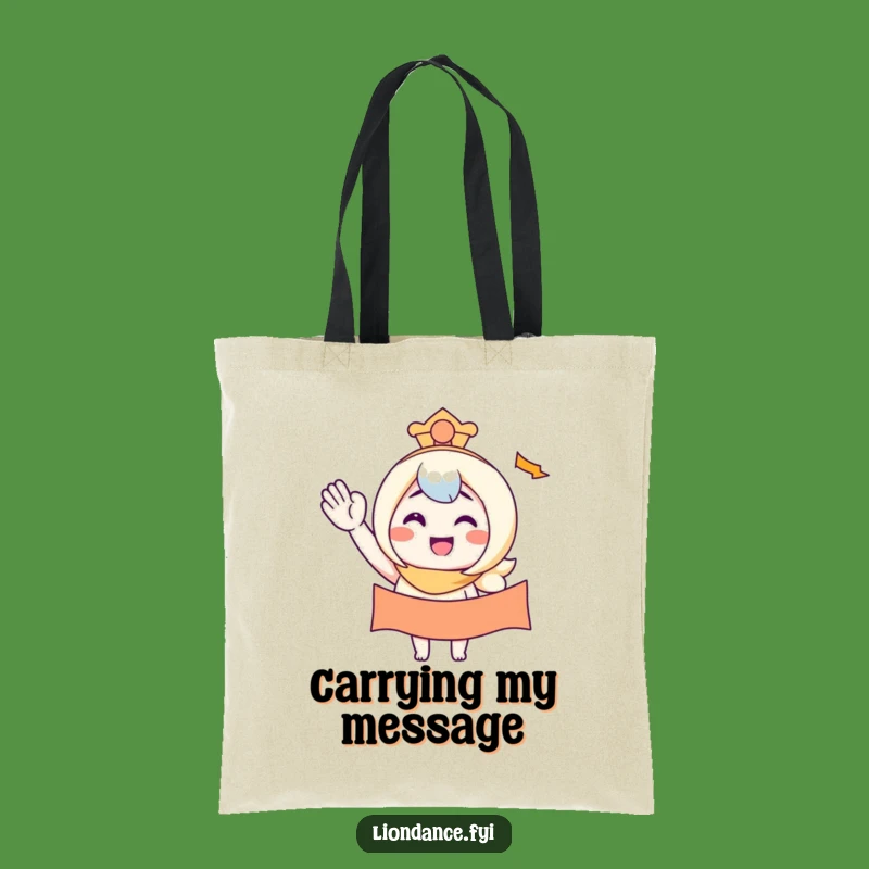 Funny Waving Banner Character Smiles Tote Bag - Carry Your Cheer!