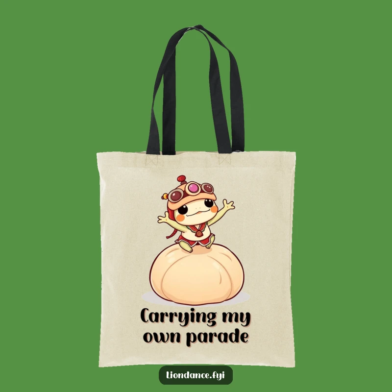 Funny Frog Dumpling Tote Bag: Hilarious Lion Dance Carry-All Gift