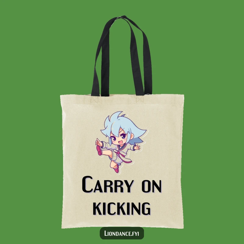 Funny Kicking Character Tote Bag: Carry Your Energy With This Funny Gift
