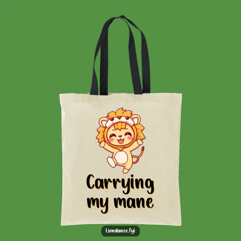 Funny Lion Costume Leaping Character Tote Bag: Carry Your Roar!