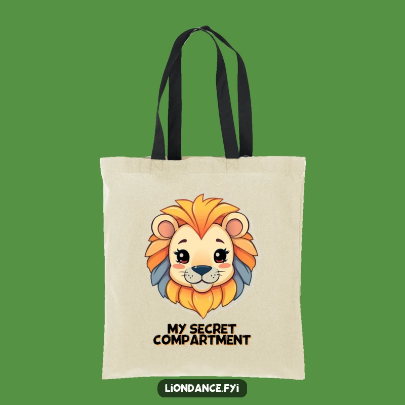 Funny Lion Head Tote Bag: Playful Character Peeking, Practical Funny Gift!