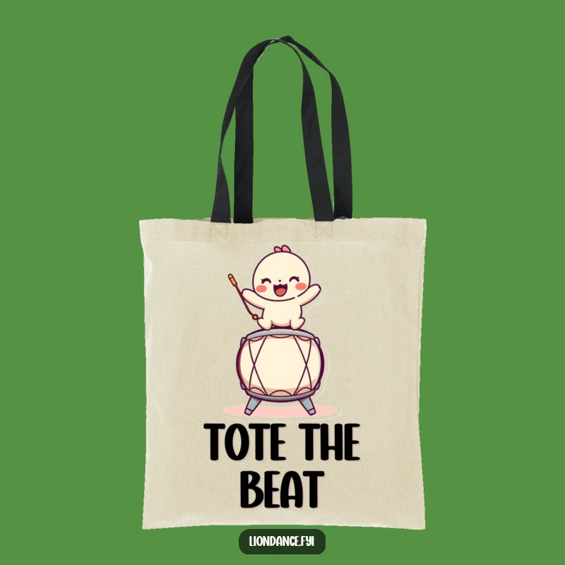 Funny Drum Character Tote: Carry Your Essentials with Playful Rhythm!